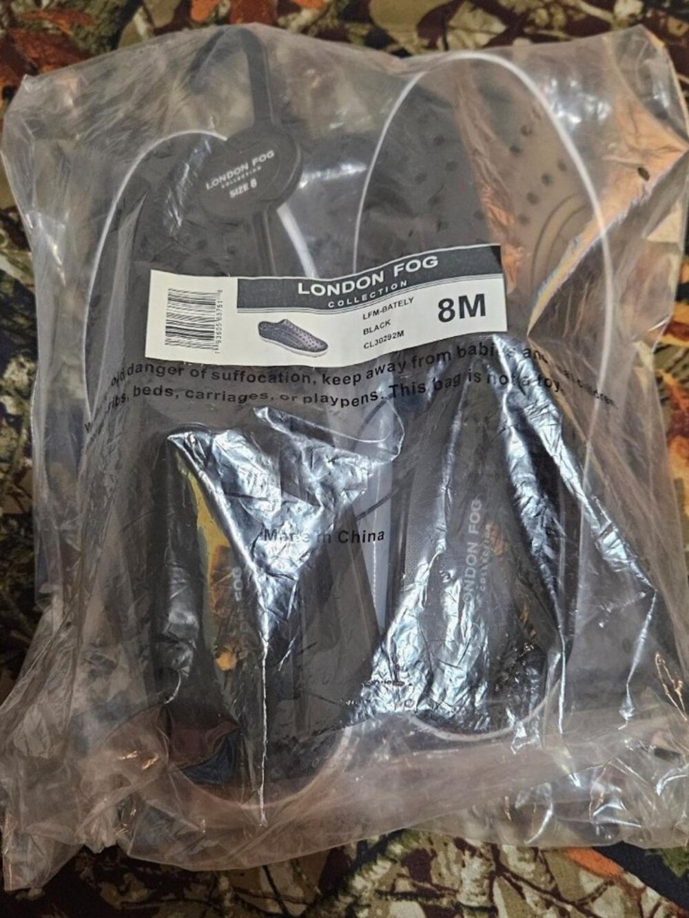 London Fog LFM-Bately Black Perforated Athletic Slip-On Shoes Size 8M New Sealed